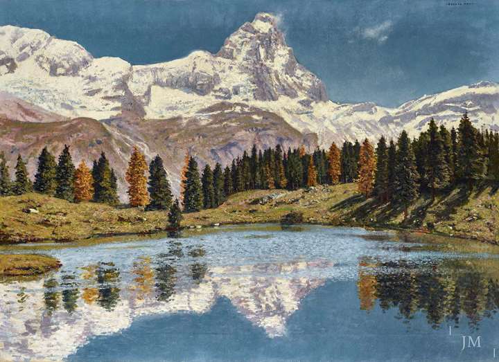 Il Lago Blu , Breuil-Cervinia. (The Matterhorn seen from Cervinia)